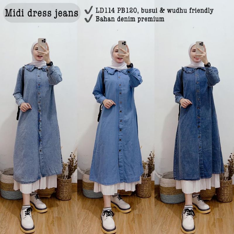 midi dress jeans premium