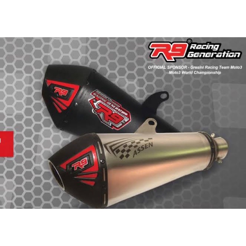 KNALPOT R9 ASSEN R25 / VIXION NEW / AEROX / R15 OLD ( SALE STOK )