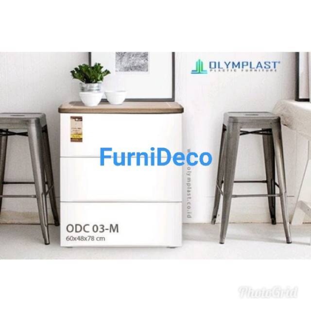LEMARI PLASTIK OLYMPLAST  SUSUN 3 MODERN LACI ODC 03 M 