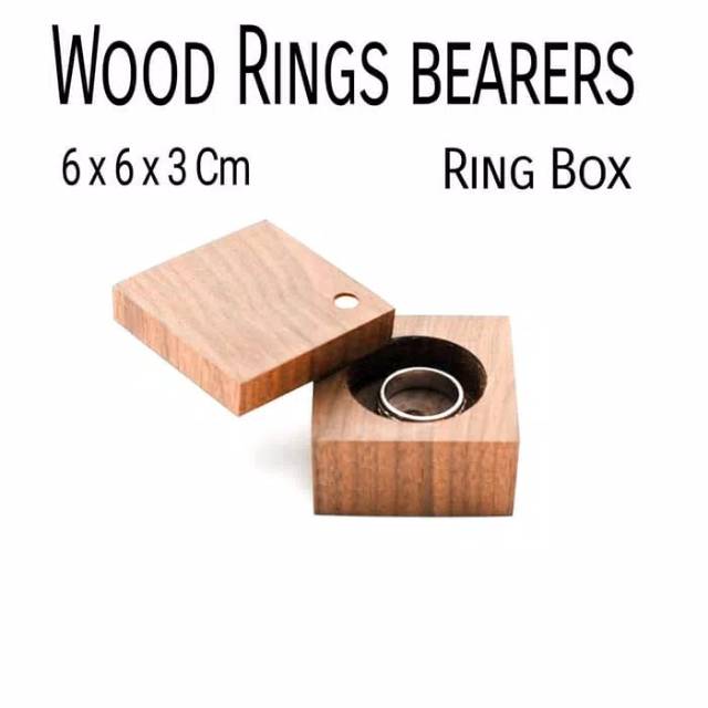 Woid Ring box Ring bearer kotak cincin kayu tempat cincin rustic