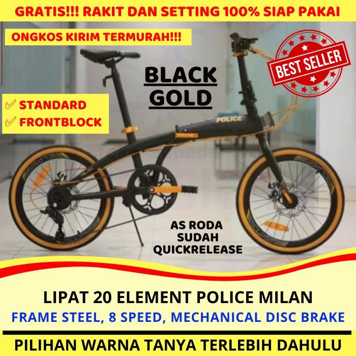 Sepeda Sepeda Lipat 20 Element Police Milan