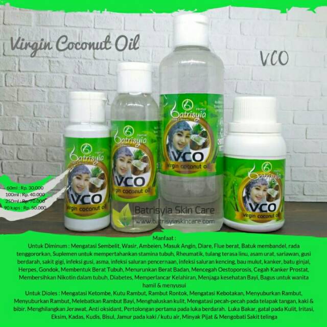 

VCO / minyak kelapa batrisyia 60 ml, 100ml, 250ml
