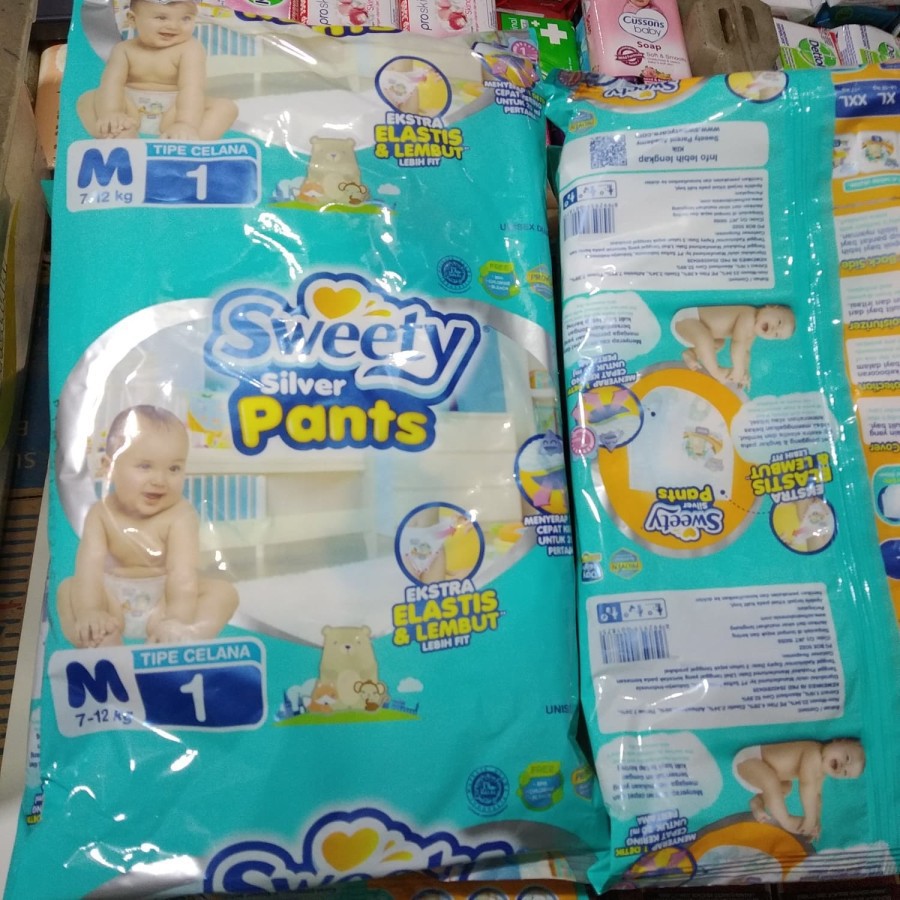 Diapers Sweety Silver Pants S 1 / M 1 / L 1 / XL 1 / Renceng 6pcs