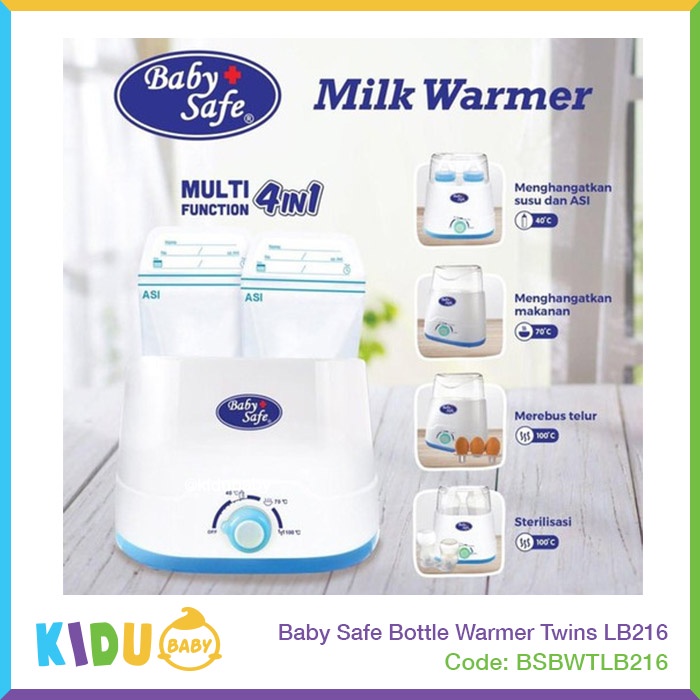 Baby Safe Bottle Warmer Twins LB216 Kidu Baby