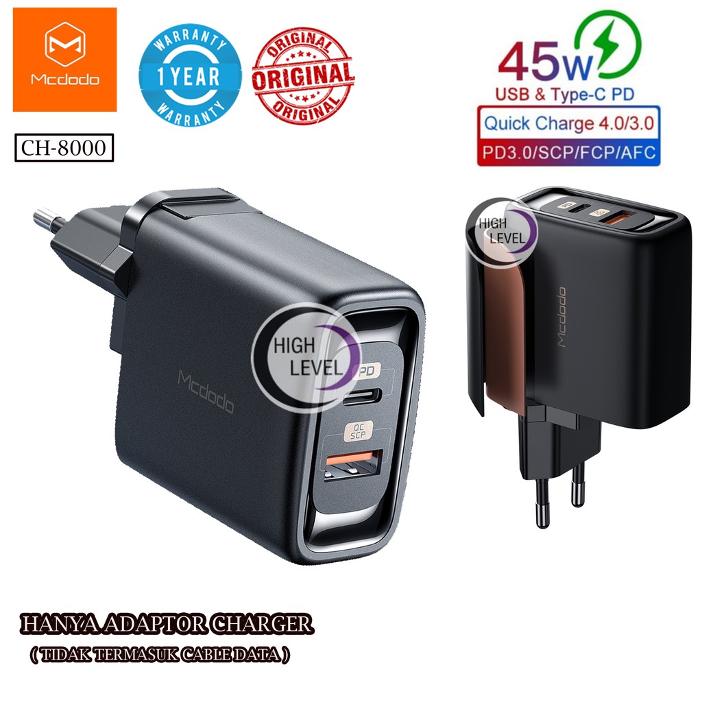 Jual Mcdodo Adaptor Charger Usb Pd Qc Fast Charging W Original