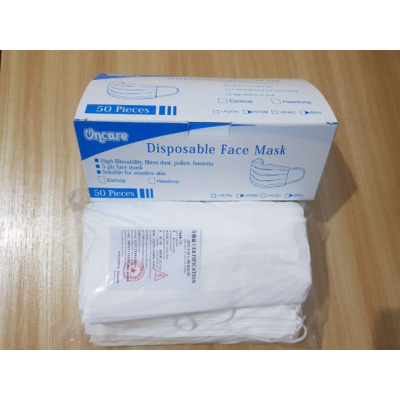 MASKER HEADLOOP HIJAB WARNA PUTIH/MASKER HIJAB