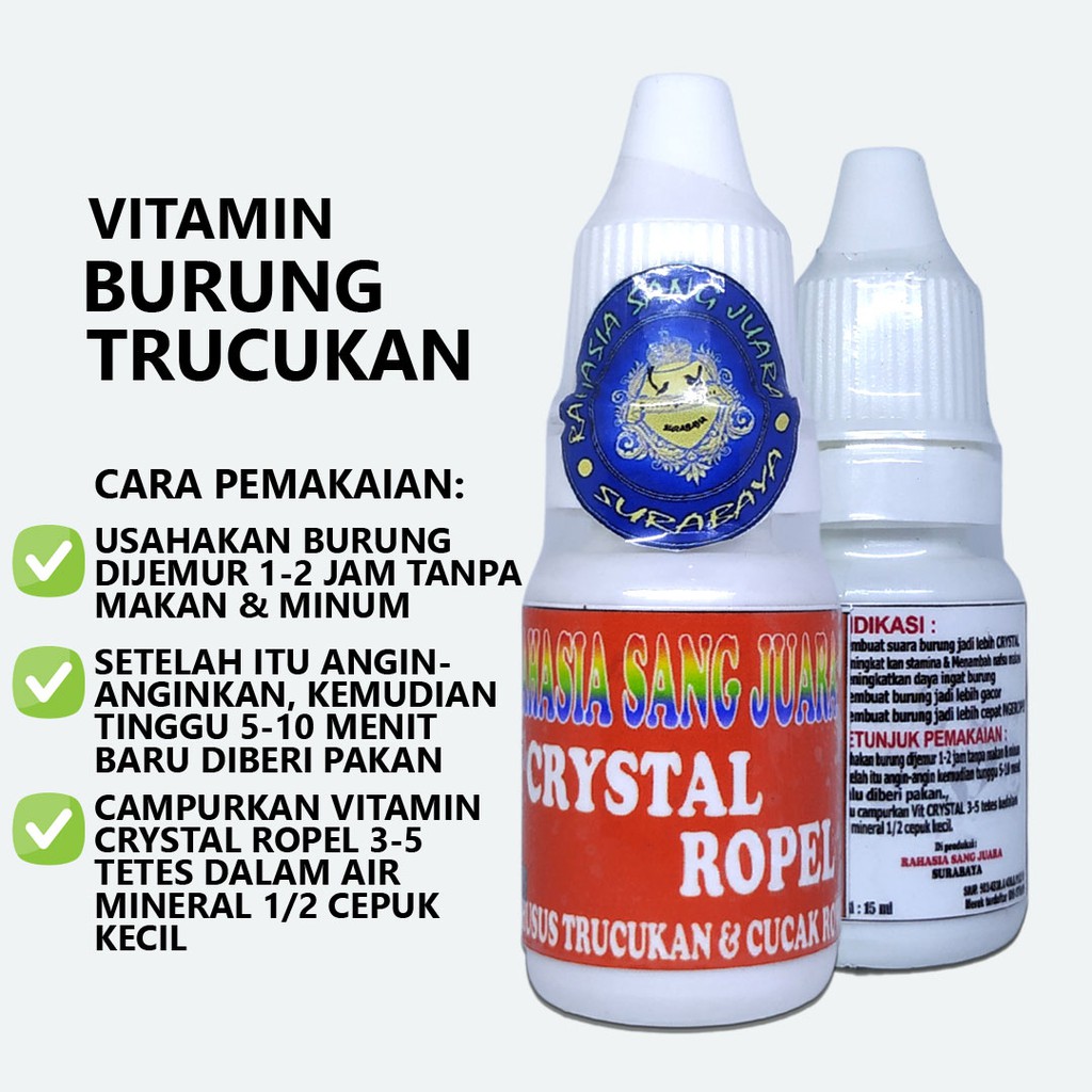 CRYSTAL ROPEL | VITAMIN BURUNG TRUCUKAN GACOR ROPEL NGOTOT