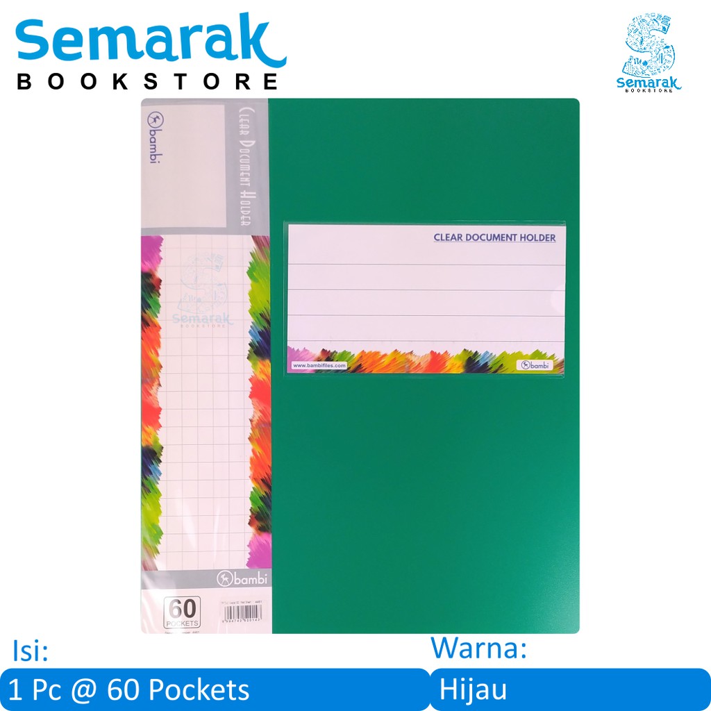 

Clear Document Holder Map Dokumen Bambi 4461 Folio 60 Pockets - Medium Green [1 Pc]