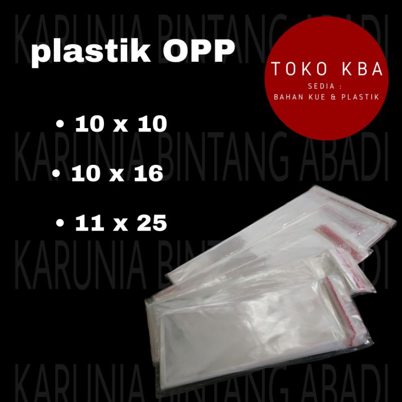 Kantong plastik OPP | plastik seal | plastik lem 10x10, 10x16, 11x25