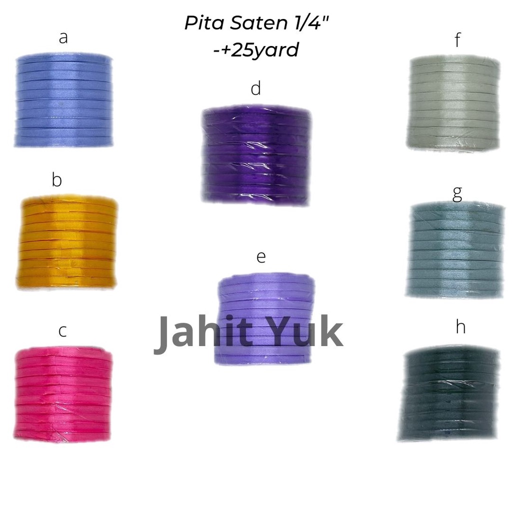 

Pita Saten / Pita Kado / Pita Serbaguna 1/4 " inch / 0.8 cm ( 25yard )