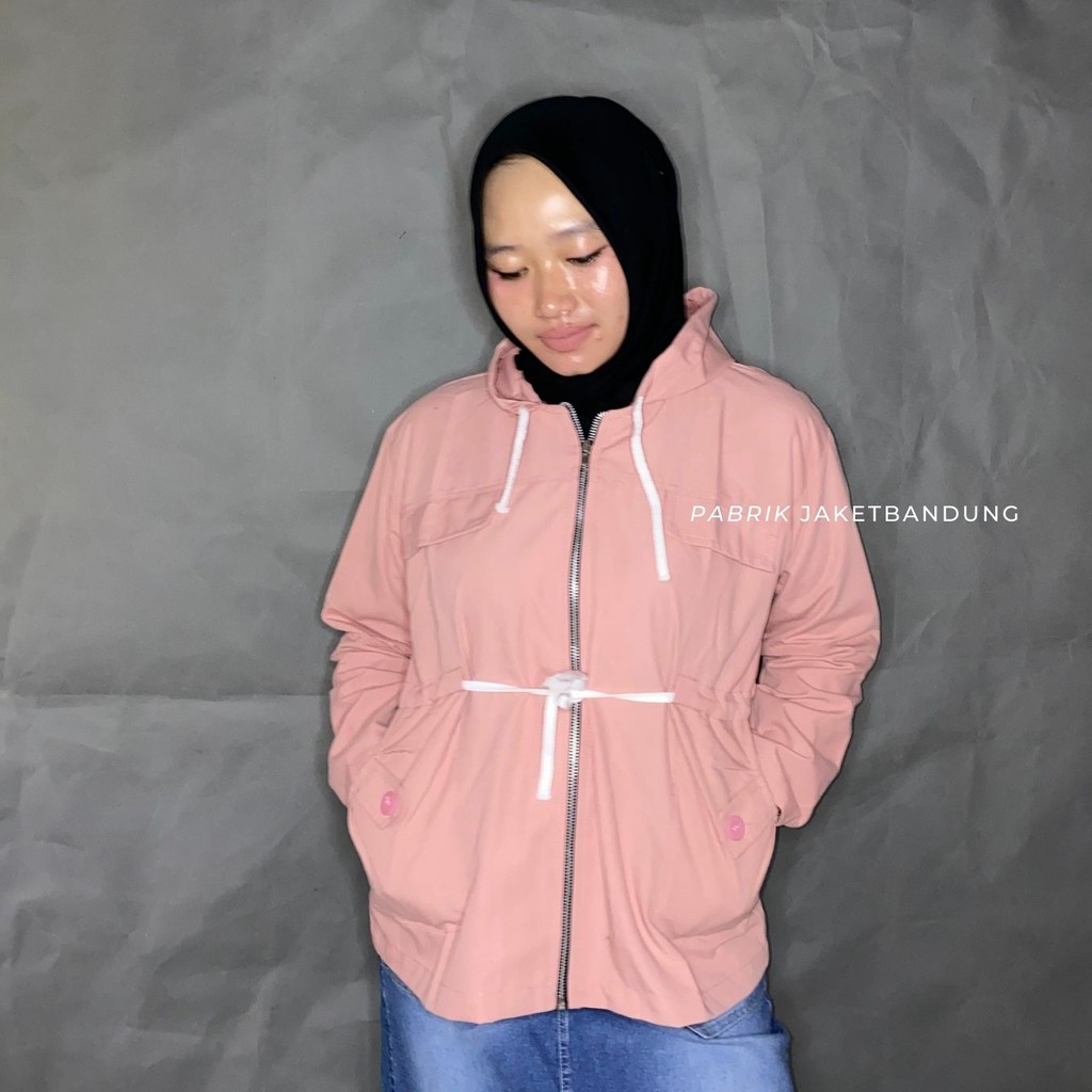 JAKET MERLIN PARKA HOODIE || Jaket Semi Parka cewek