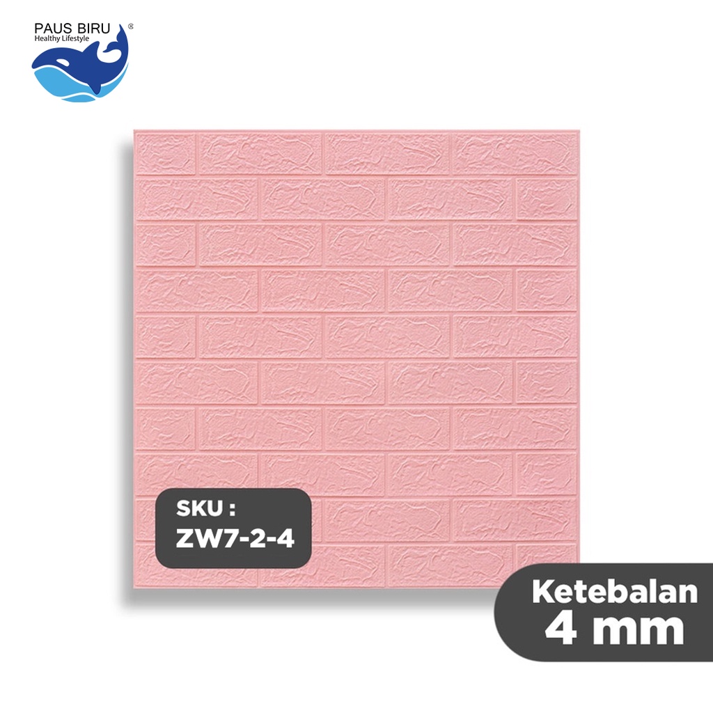 Wallpaper Dinding 3D bata / wallpaper 3D Foam 77x70cm Tebal 4mm High Quality | 4 mm Wallfoam | Bata-PINK 4MM
