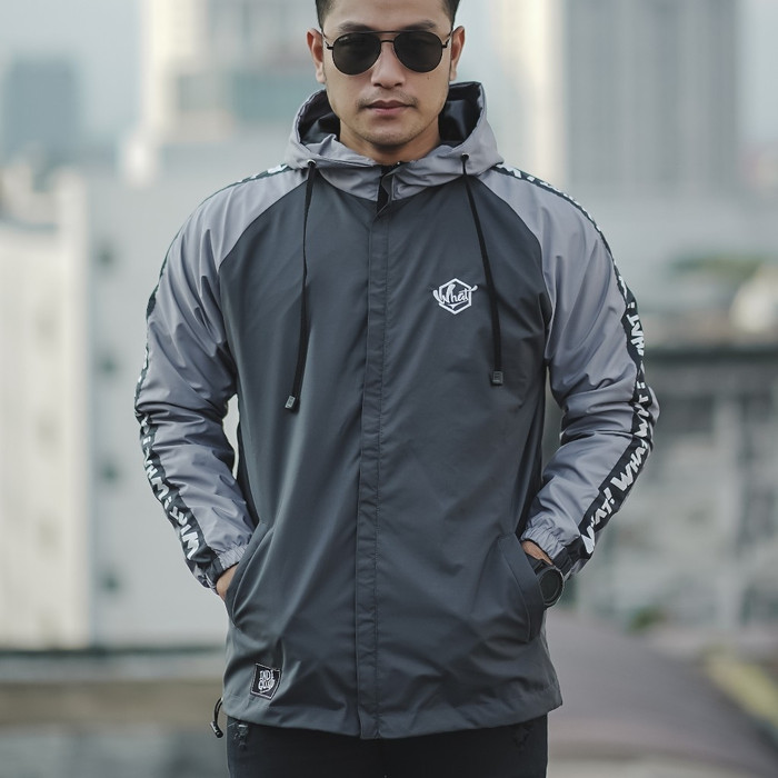 Jaket Hoodie Outdor Pria Running Reglan Original Indigo/Jaket Gunung - gray-silver, M Limited