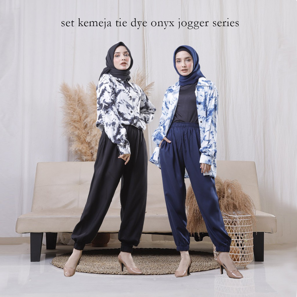 Pajamas Set Kemeja Tie Dye Jogger