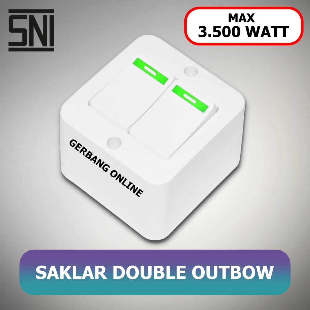 Saklar Engkel Outbow Double Seri Tempel 2 Tombol VISICOM VS 902 OB