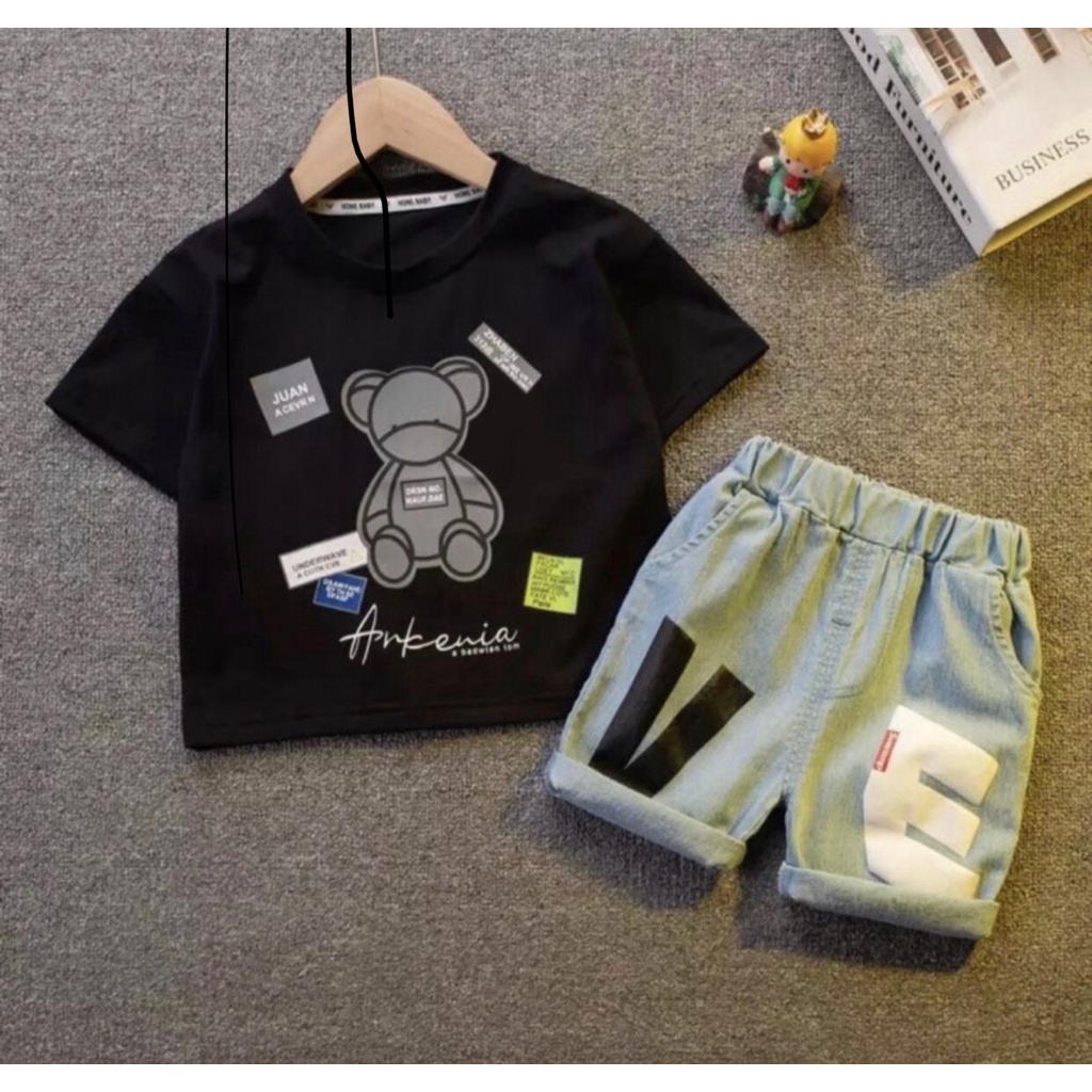 SETELAN BAJU ANAK LAKI LAKI DAN PEREMPUAN MODEL PANDA UMUR ANAK 1-5 TAHUN