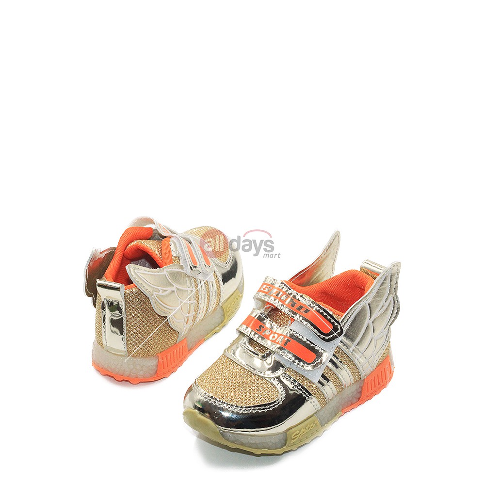 Spike Sepatu Sneakers Anak Laki-Laki LED BYU 5359 - Gold