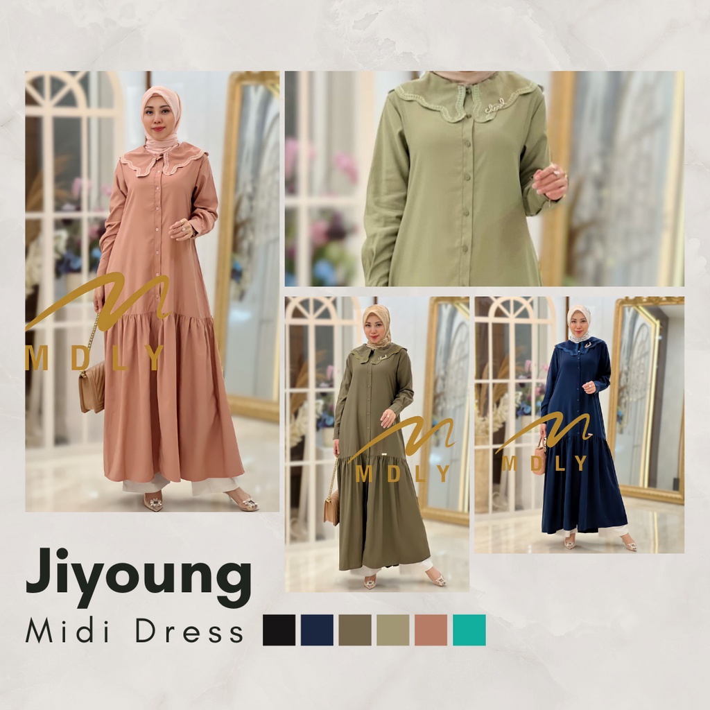 Fashion Muslim Terbaru Baju Gamis Midi Wanita Midi Dress Casual Mini Dress Mdly Gold Busui Frendly W