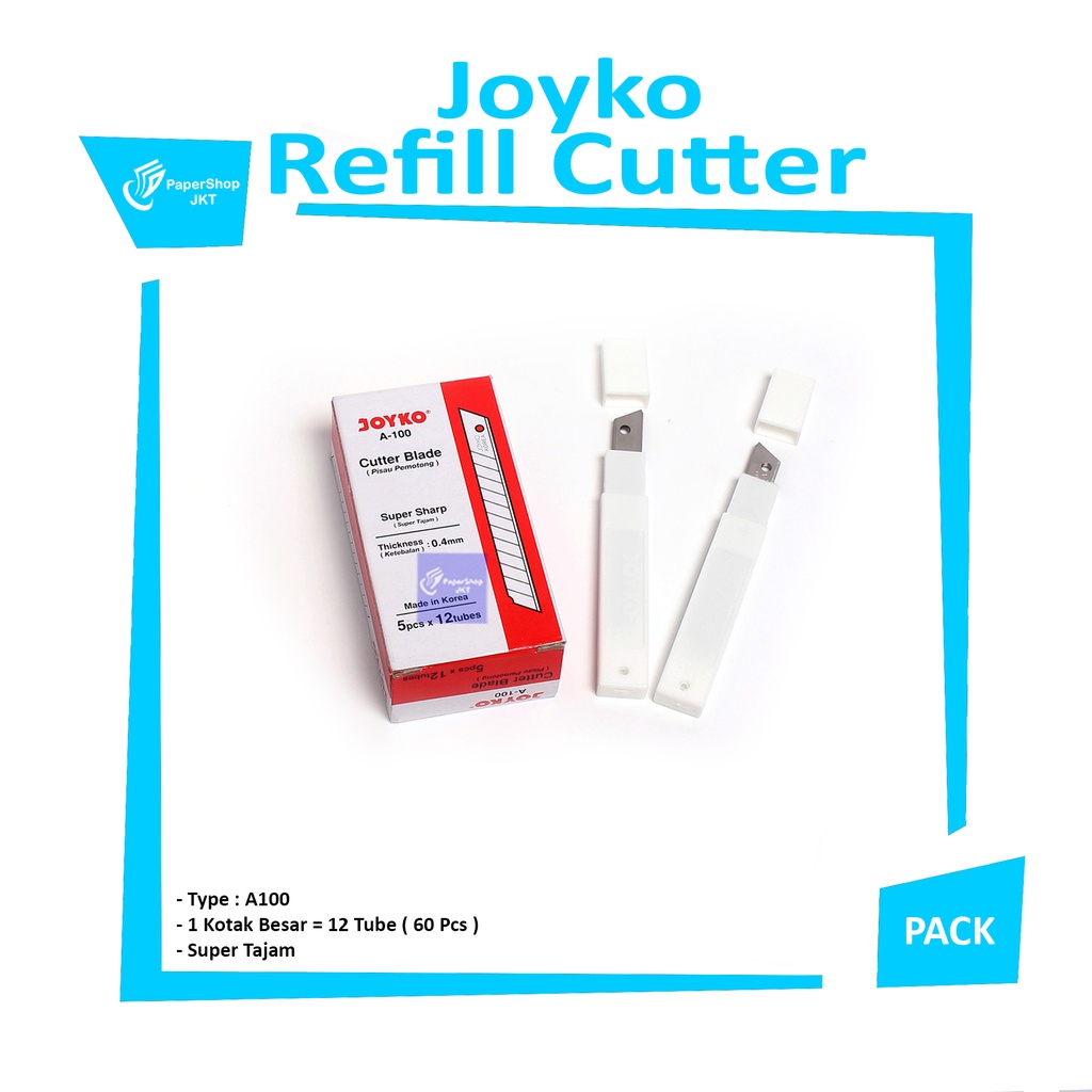 

JOYKO - refill Cutter Blade A100 mata Cutter Ukuran Kecil - Tube