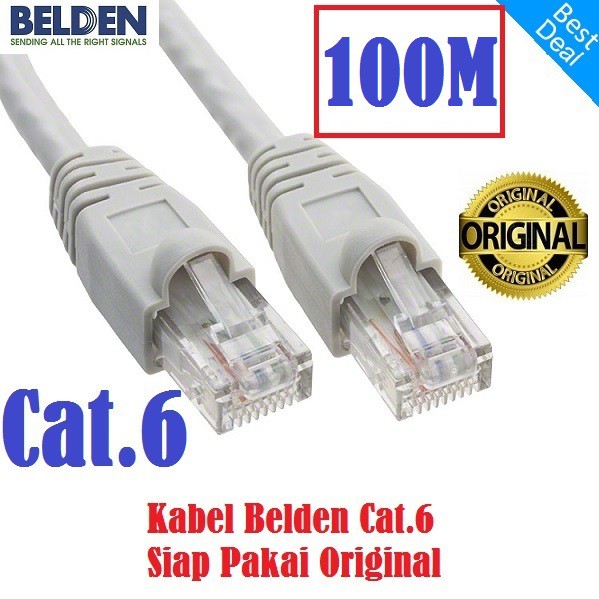 Kabel LAN UTP Belden Cat 6 100M - Cat6 Belden Original Siap Pakai 100 Meter