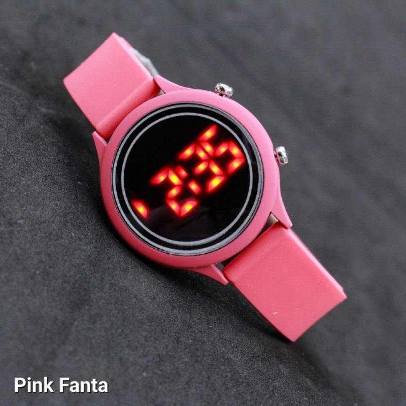 JAM TANGAN WANITA LED WATCH DIGITAL CONVEX RUBBER WARNA