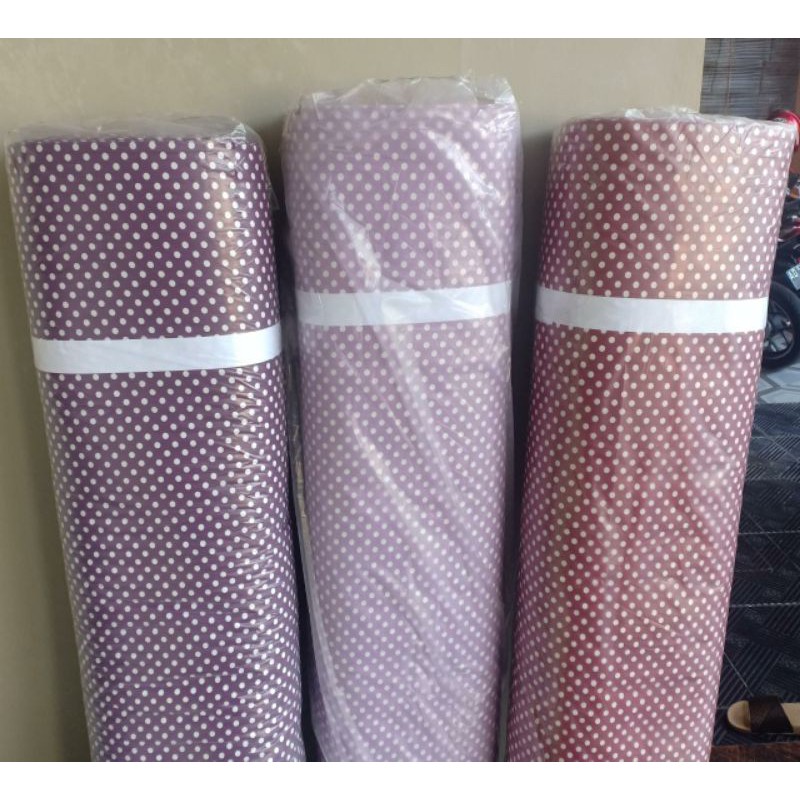 Sprei katun lokal premium warna ungu tua ungu muda dottie polkadot bukan my love