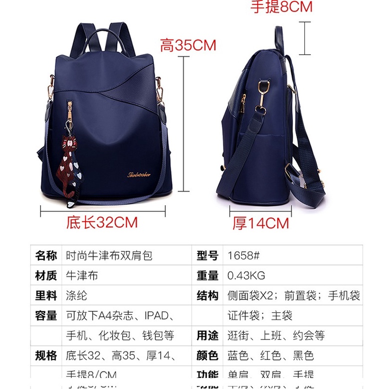 BJ16093 - BLACK/BLUE/GRAY/RED - TAS RANSEL PUNGGUNG BACKPACK TAS SEKOLAH TAS KULIAH RANSEL NYLON PARASUT RINGAN IMPORT TERMURAH TERLARIS JAKARTA ELJ6093 BQ2735 GT1925