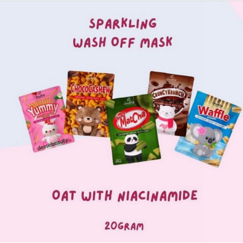 sparkling masker organik masker wajah oat with niacinamide mencerahkan mencegah dan mengobati jerawa