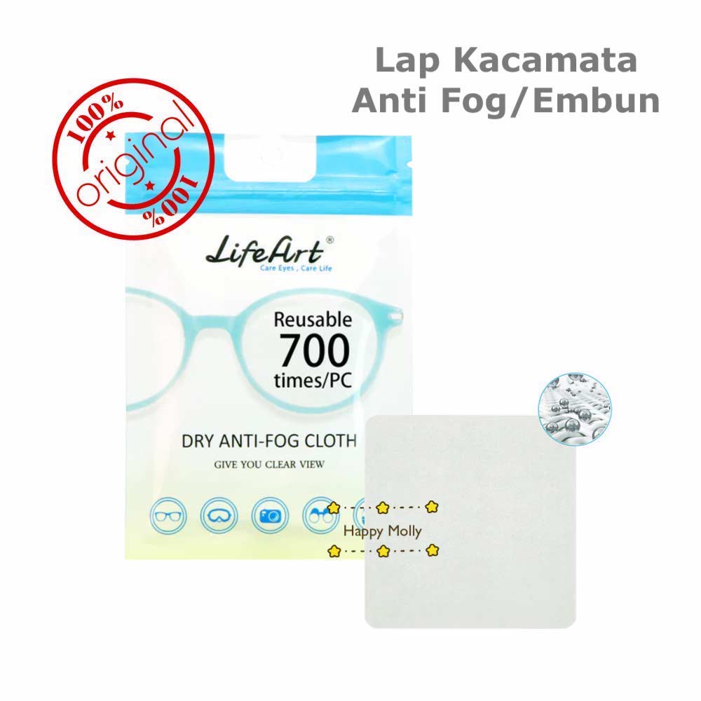 Life Art Original 100% - Anti Fog - Kain Lap Kacamata Anti Embun dan Kabut - Cleansing Wipes