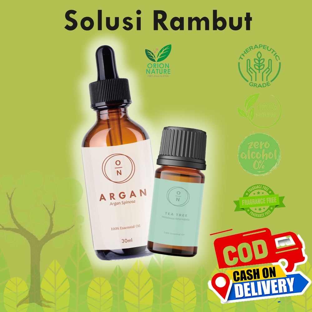 Orion Nature Hair Oil Tea Tree With Argan Oil Treatment Rambut Rontok Kebotakan