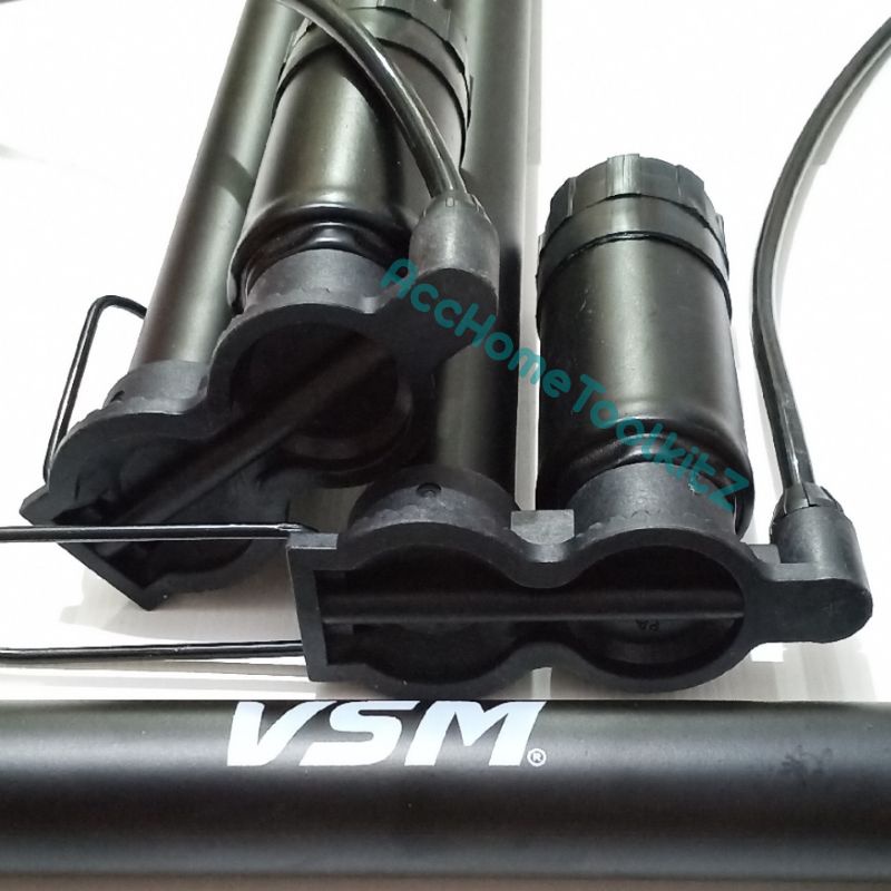 Pompa Angin Sepeda Motor Mobil Tabung Meter Black Crome / Pump Hitam Solid / Bola Balon - VSM dijamin ASLI ORI