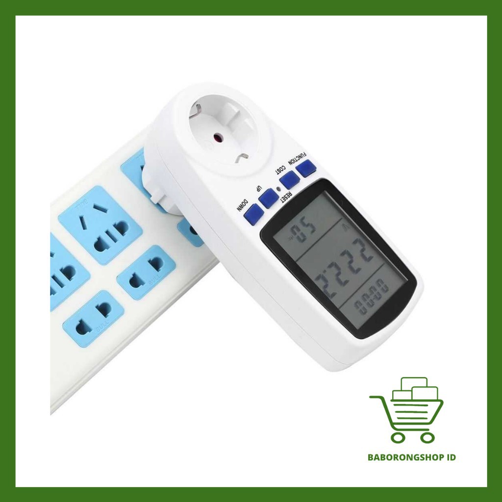 Taffware kWh Meter Pengukur Biaya Lisrik Rumah Multifungsi KWE-PM01 White Grab Medan