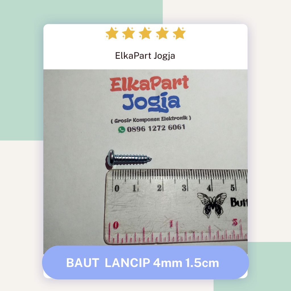 BAUT LANCIP JP #6 Baut Tapping JP #6 Sekrup Tapping panjang 15mm Sekrup 5/8 inch ( 1.5 cm)