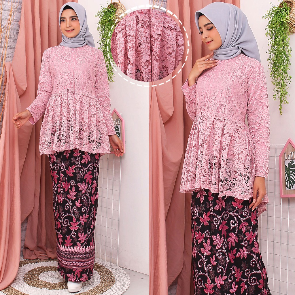 (Dijamin RealPict!) Set Kebaya Babydoll Busui Brukat Corneli SETELAN BROKAT WISUDA KONDANGAN SERAGAM