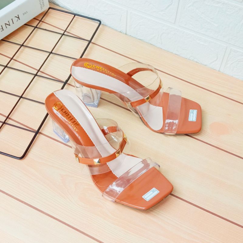 High Heels Sandal Wanita Hak Kaca Terbaru