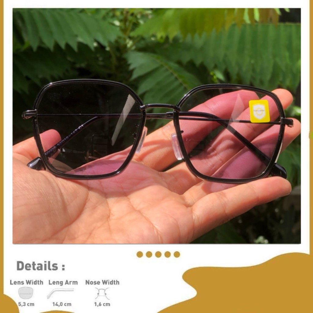 Kacamata Photocromic Blueray Antiradiasi Vintage Optik 0038 Wanita Style Fashion Minus Resep