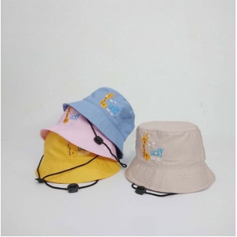 Bucket Anak Boordir Good Luck / Topi Bucket Tali Panjang Anak Laki-Laki Perempuan Boordir lucu Usia 1-7 Tahun