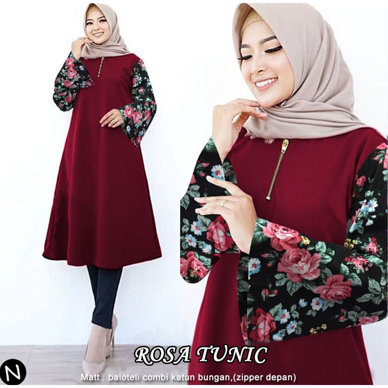 PIK - Tunik Rosa Jumbo L, XL, XXL, 3XL /Tunik Wanita/ Baju Muslim Terbaru/ Tunik Murah/ Tunik Jumbo