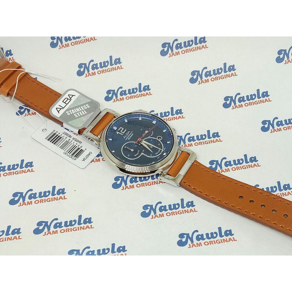 Alba Quartz AT3D71X1 Chronograph Leather - Jam Tangan Pria AT3D71