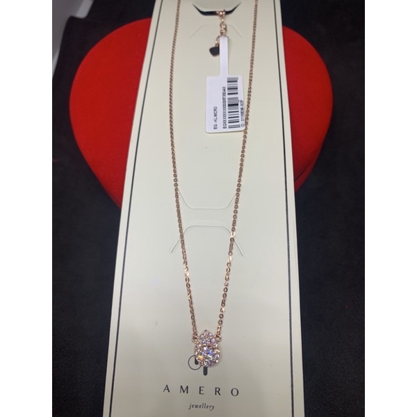 kalung emas asli kdr 750 rose gold fancy bermata amero