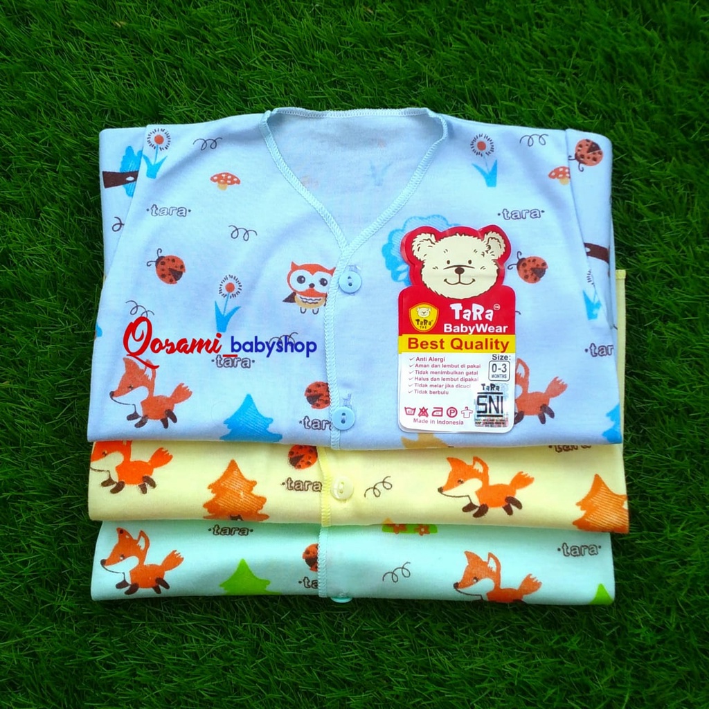 TARA 3 pcs Baju Pendek Kancing Warna Bayi Motif Print SNI