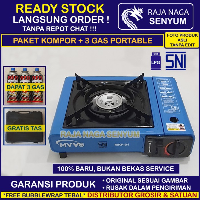 PAKET KOMPOR GAS PORTABLE MYVO PORTABEL PROGAS RINNAI COSMOS QUANTUM