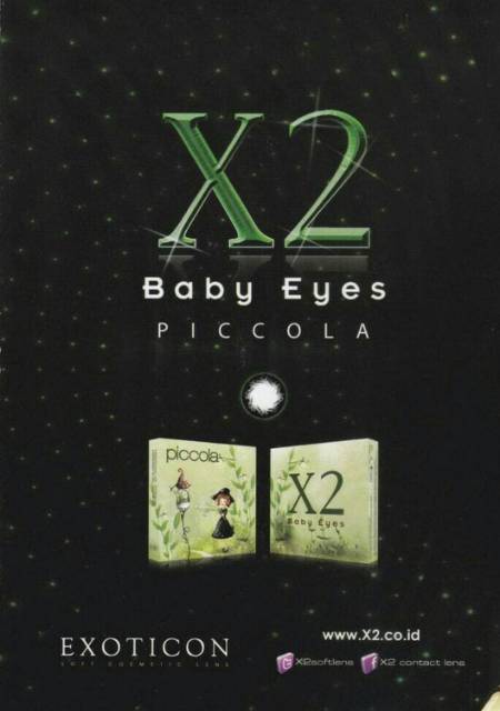 Softlens X2 Piccola/soflen warna hitam bulanan/soflens hitam picola normal s/d -6.00