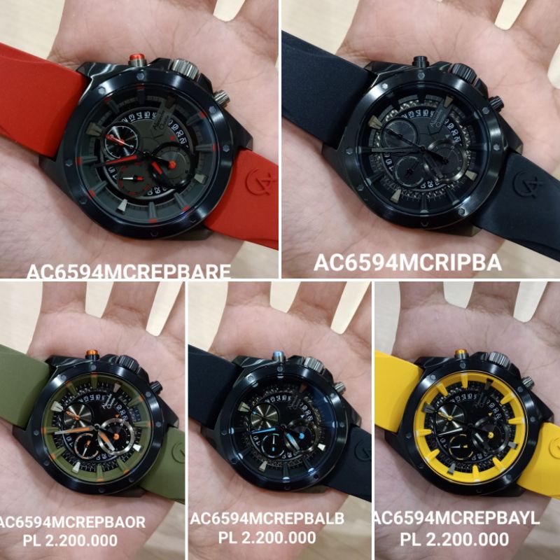 Jam pria Ac 6594 Mc Rubber Original
