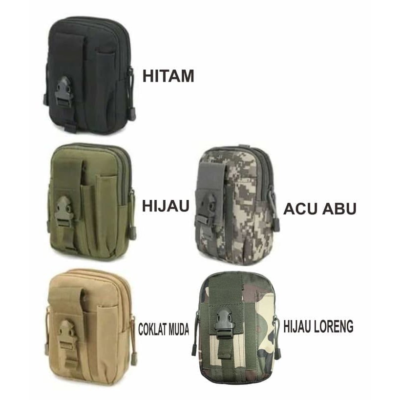 Tas Pinggang Tactical Pria Coklat Hijau