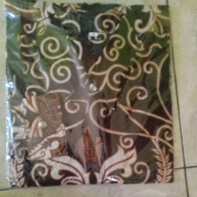 Havi Batik Hrb026 Kenongo Kemeja Pendek Pekalongan Padi M L Xl Sogan Tulis Halus Kemeja Batik