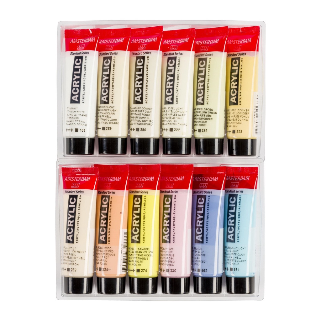 Amsterdam Standard Series Acrylics General Selection &amp; Pastel set 12 x 20 ml