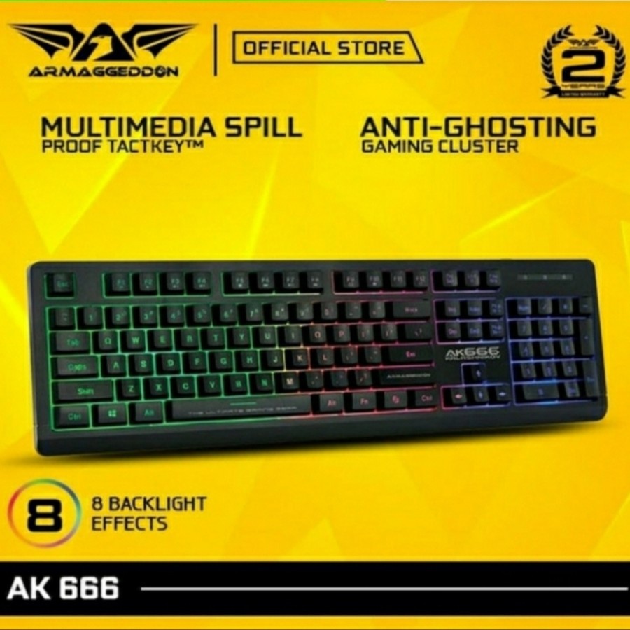 PROMO KEYBOARD GAMING GARANSI 2 TAHUN ARMAGEDON AK666FX GAMING KEYBOARD