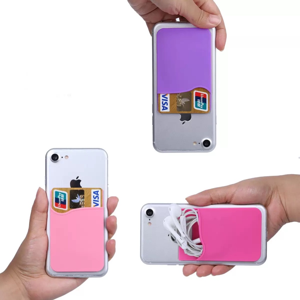 HANDPHONE STICKY CARD HOLDER RUBBER SMARTPHONE | TEMPAT KARTU TEMPELAN HP / CARD HOLDER