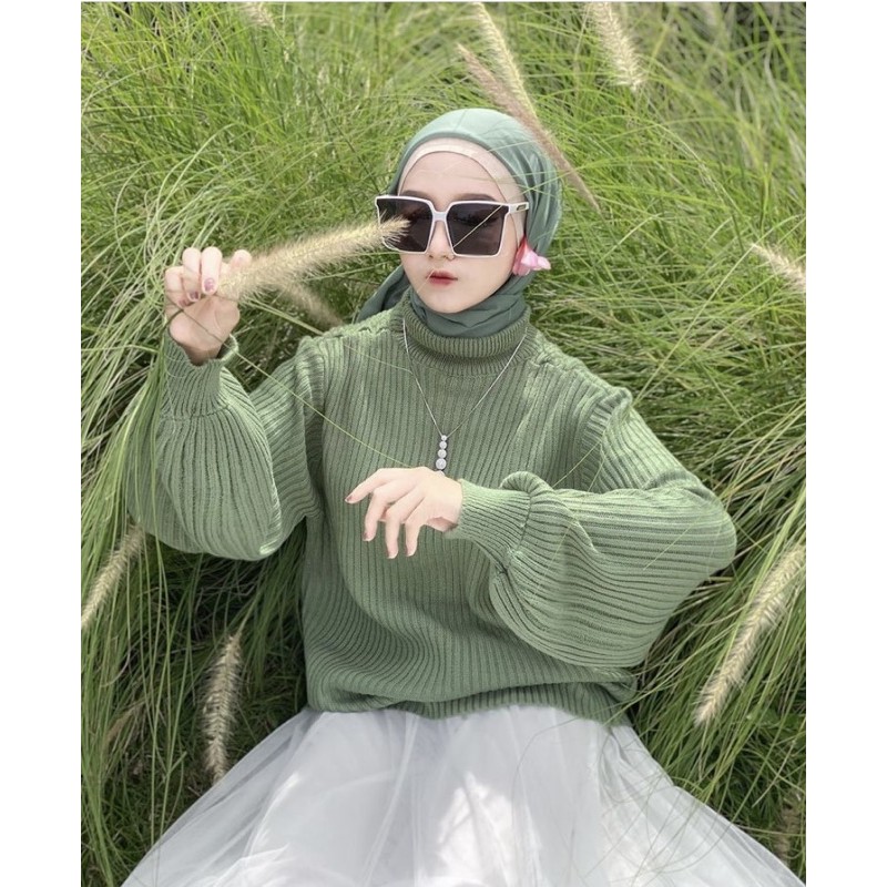 sweater rajut | VANIA TURTLE KNITE | rajut turtleneck | rajut oversize | rajut wanita murah